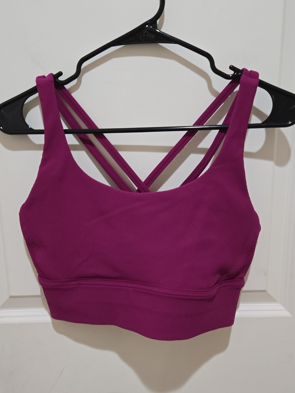 lululemon athletica Strappy Ribbed Sports Bra in Magenta